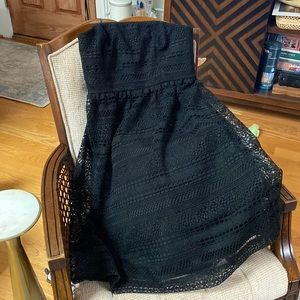 Black Strapless Dress J.crew with beautiful textured overlay